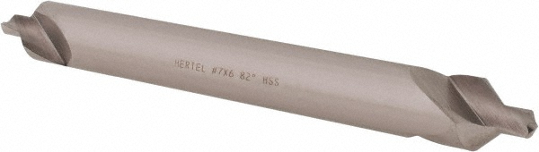 Hertel Combination Drill & Countersink: #7, 5/8" Body Dia, 118 deg, High-Speed Steel - H-81154L07060