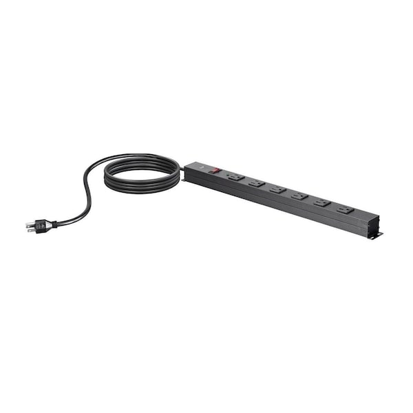 Monoprice 6 Outlet Metal Surge Protector Power Strip with 15ft Cord and Surface - 35097