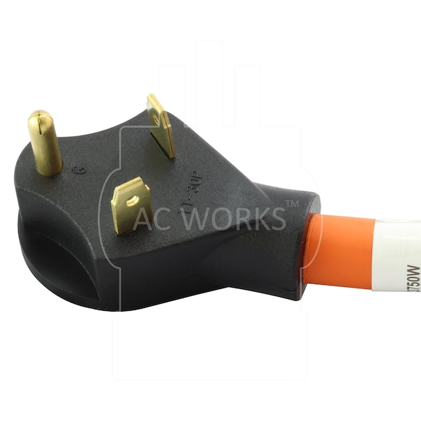 Ac Works 1.5FT RV 30A Plug to L14-30R Two Hots Bridged 30A 125/250V Connector - TT30L1430-018