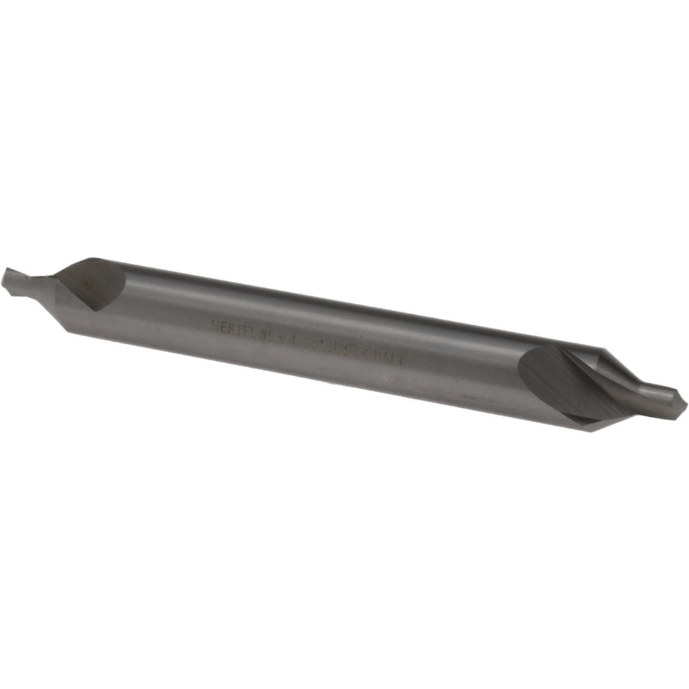 Hertel Combination Drill & Countersink: #5, 7/16" Body Dia, 118 deg, Cobalt - H-81186050400