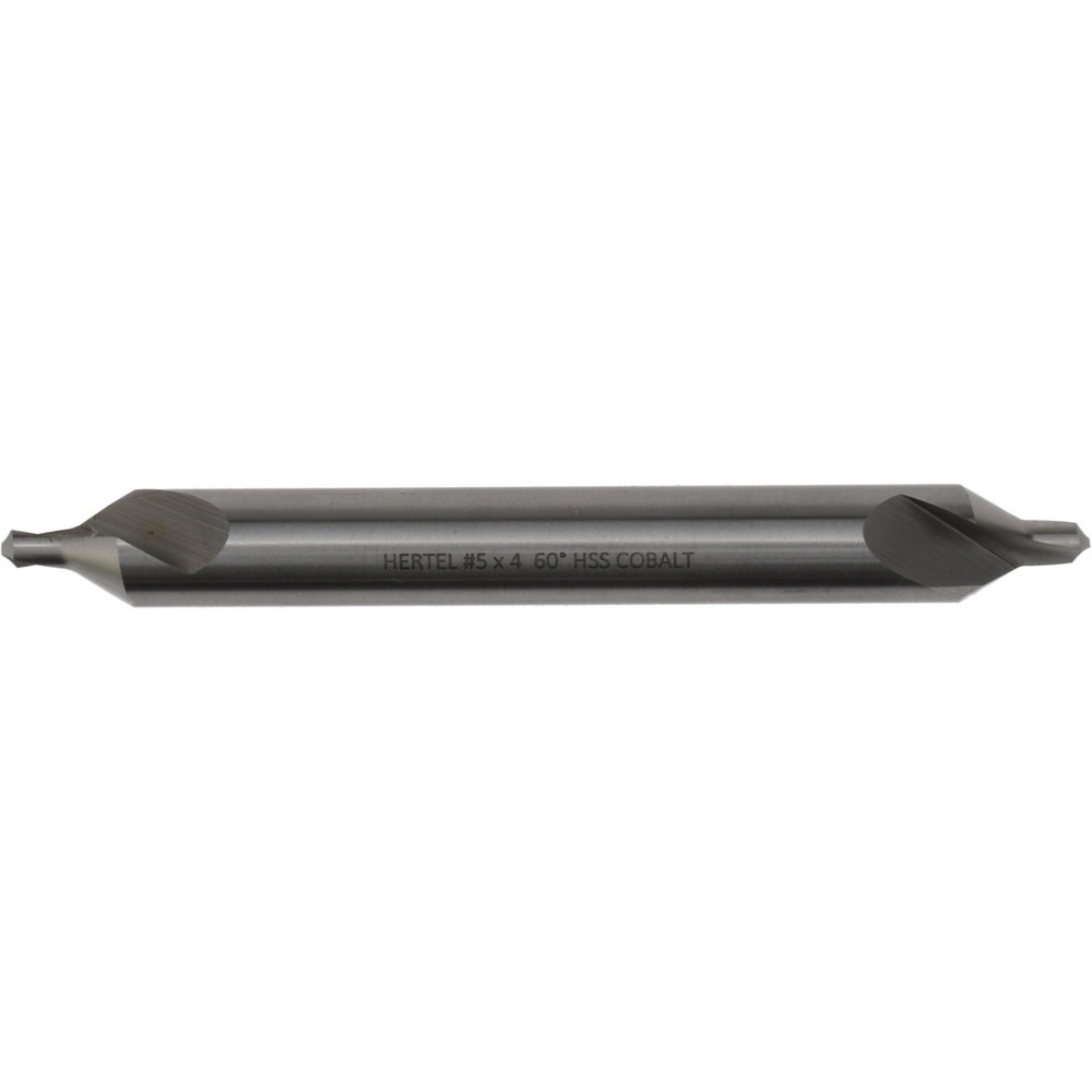 Hertel Combination Drill & Countersink: #5, 7/16" Body Dia, 118 deg, Cobalt - H-81186050400