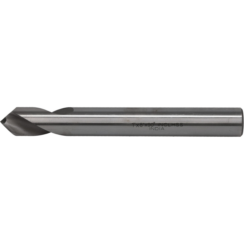 Precision Twist Drill Spotting Drill: 1" Dia, 90 deg, 6" OAL, High-Speed Steel - 6000087