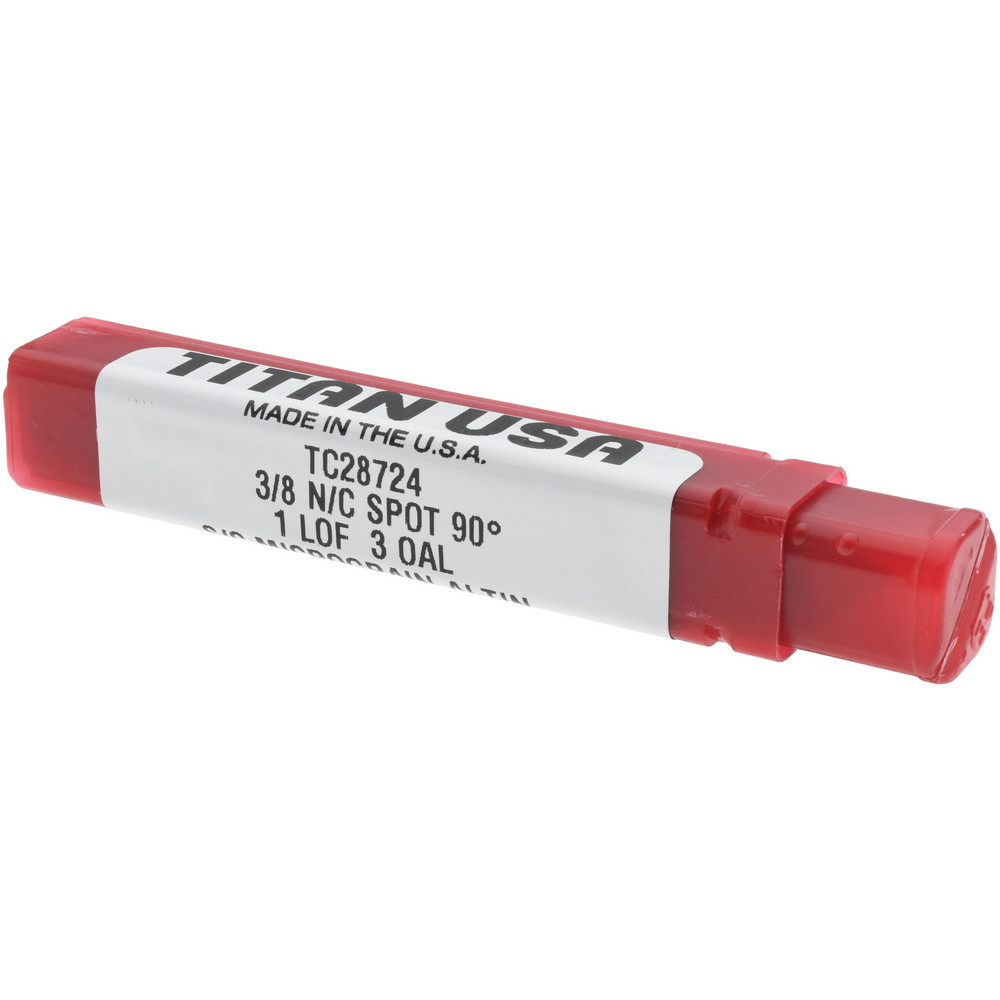 Titan USA Spotting Drill: 3/8" Dia, 90 deg, 3" OAL, Solid Carbide - TC28724