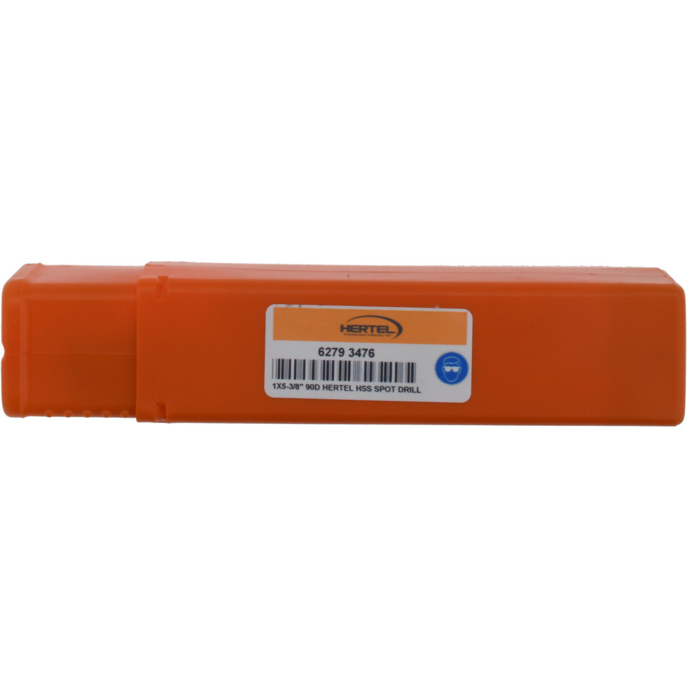 Hertel Spotting Drill: 1" Dia, 90 deg, 5-3/8" OAL, High-Speed Steel - H-8119C254000