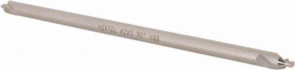 Hertel Combination Drill & Countersink: #2, 3/16" Body Dia, 118 deg, High-Speed Steel - H-81155L02050