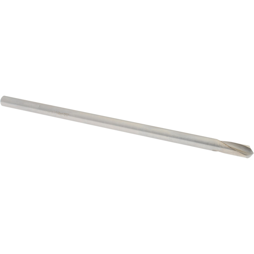 Precision Twist Drill Spotting Drill: 1/4" Dia, 120 deg, 6" OAL, High-Speed Steel - 6000046