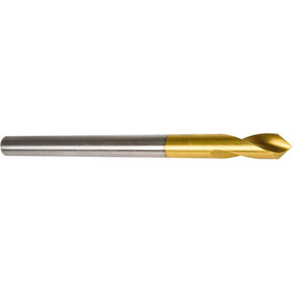 Precision Twist Drill Spotting Drill: 1/4" Dia, 120 deg, 6" OAL, High-Speed Steel - 6000046