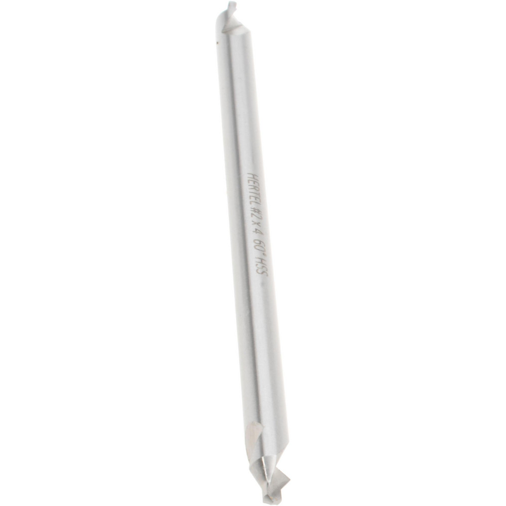 Hertel Combination Drill & Countersink: #2, 3/16" Body Dia, 118 deg, High-Speed Steel - H-81185020400