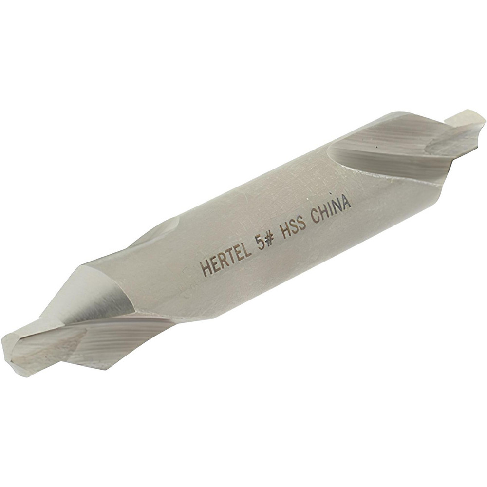 Hertel Combination Drill & Countersink: #5, 7/16" Body Dia, High-Speed Steel - 585U 5