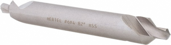 Hertel Combination Drill & Countersink: #6, 1/2" Body Dia, 118 deg, High-Speed Steel - H-81154L06040