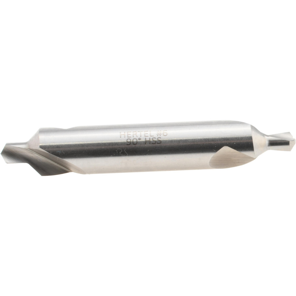 Hertel Combination Drill & Countersink: #6, 1/2" Body Dia, 118 deg, High-Speed Steel - H-81154L06040