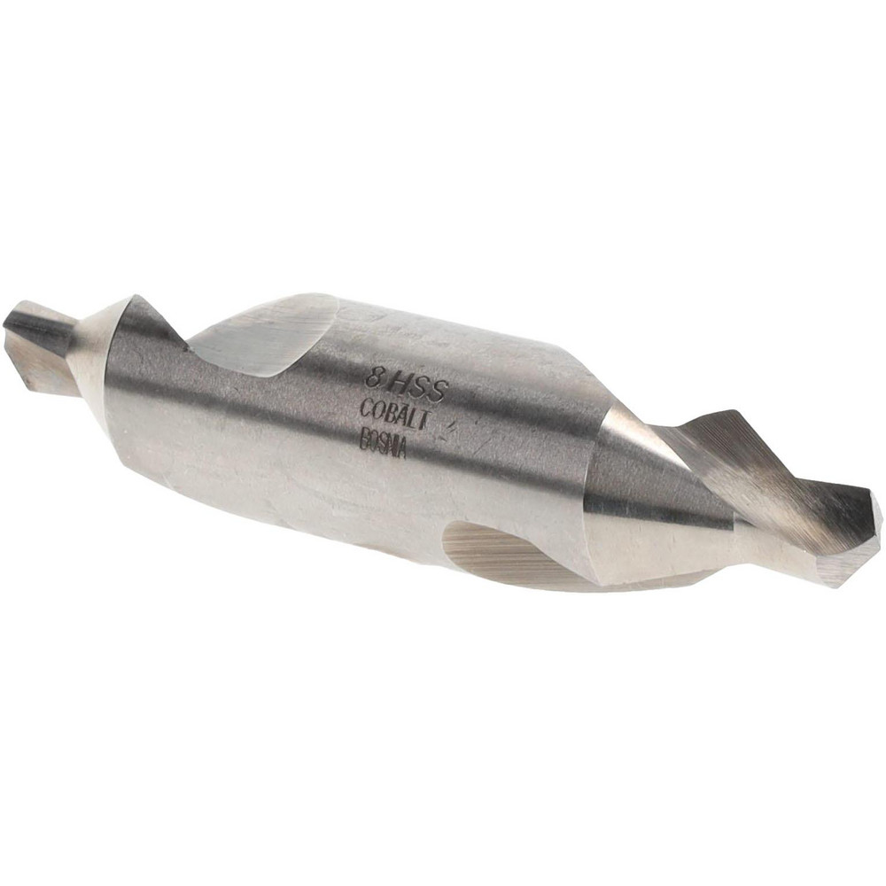Hertel Combination Drill & Countersink: #8, 3/4" Body Dia, 118 deg, High-Speed Steel - 10890-TIN-HRT