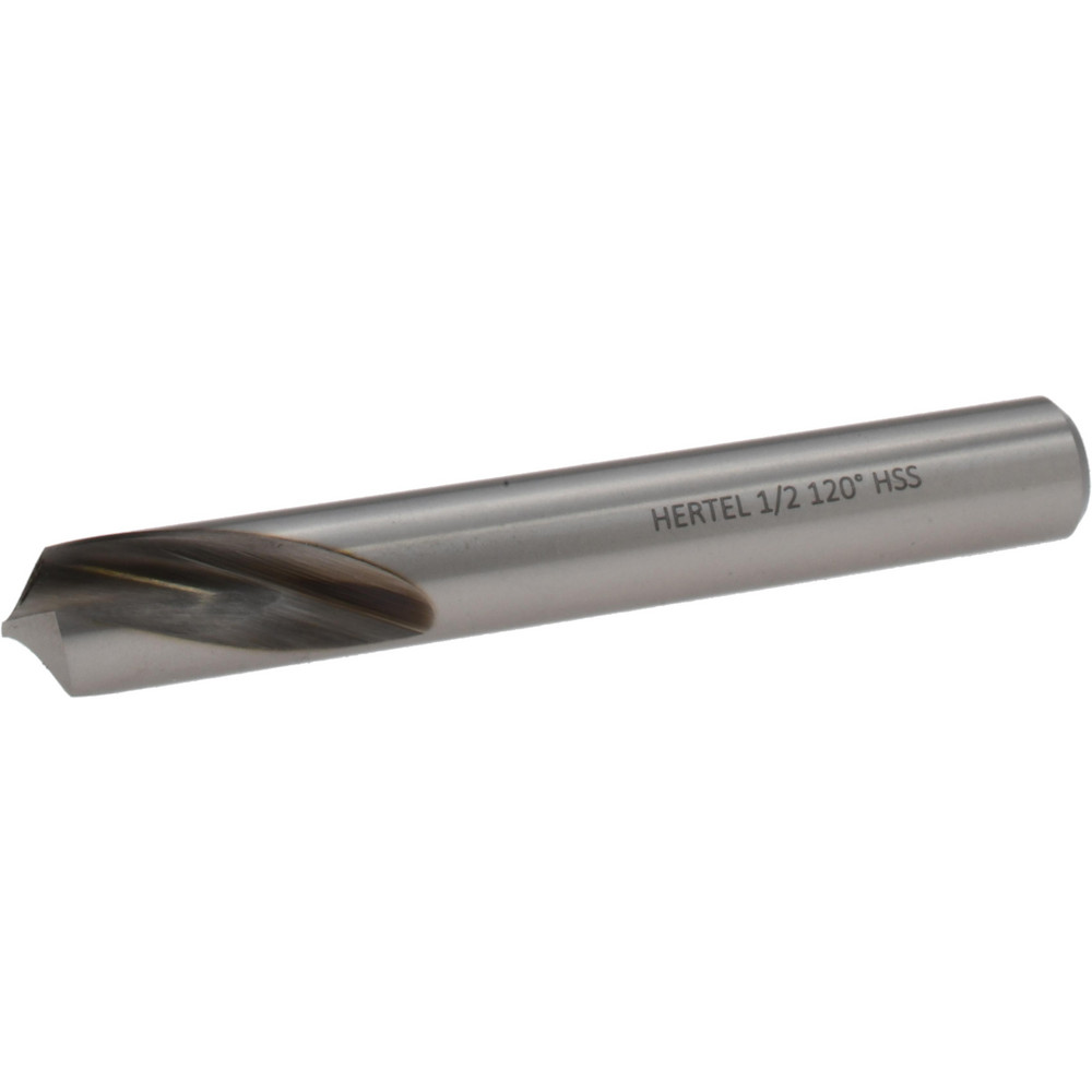 Hertel Spotting Drill: 5/8" Dia, 120 deg, 4-1/2" OAL, High-Speed Steel - H-8119D158700