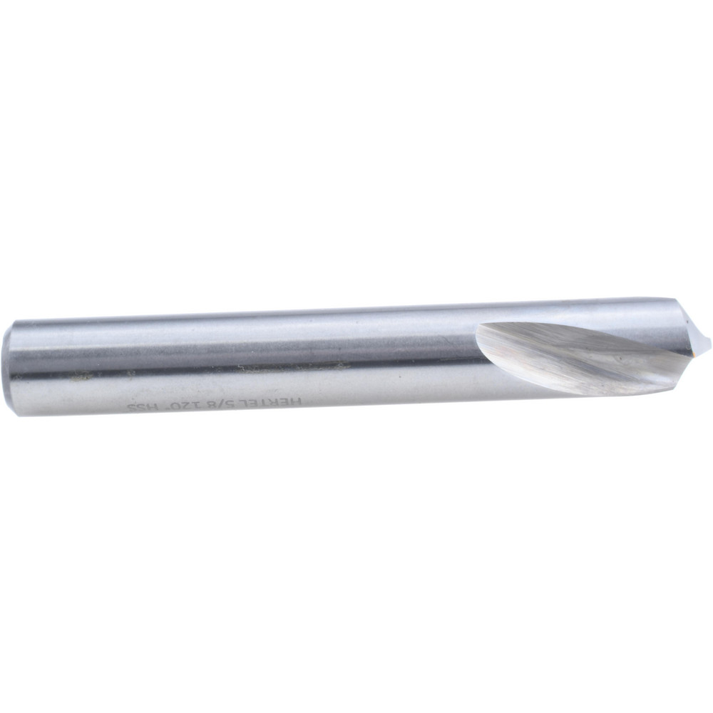 Hertel Spotting Drill: 5/8" Dia, 120 deg, 4-1/2" OAL, High-Speed Steel - H-8119D158700