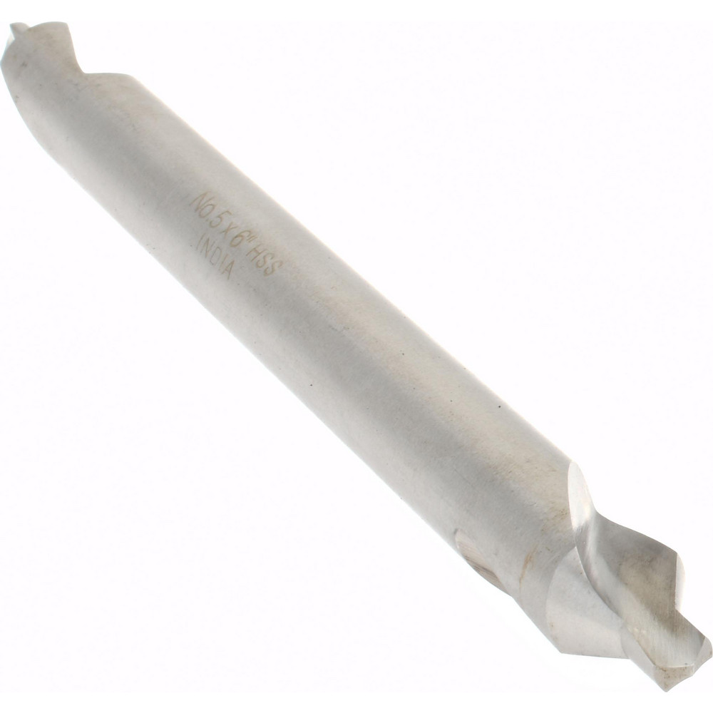 Value Collection Combination Drill & Countersink: #5, 7/16" Body Dia, High-Speed Steel - 156400005000006