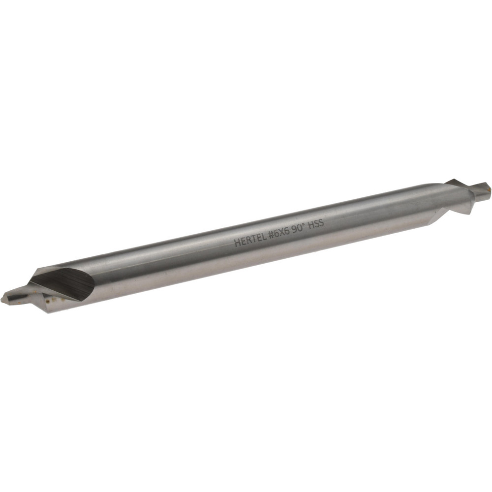 Hertel Combination Drill & Countersink: #6, 1/2" Body Dia, 118 deg, High-Speed Steel - H-81155L06060