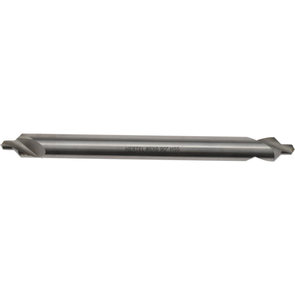 Hertel Combination Drill & Countersink: #6, 1/2" Body Dia, 118 deg, High-Speed Steel - H-81155L06060