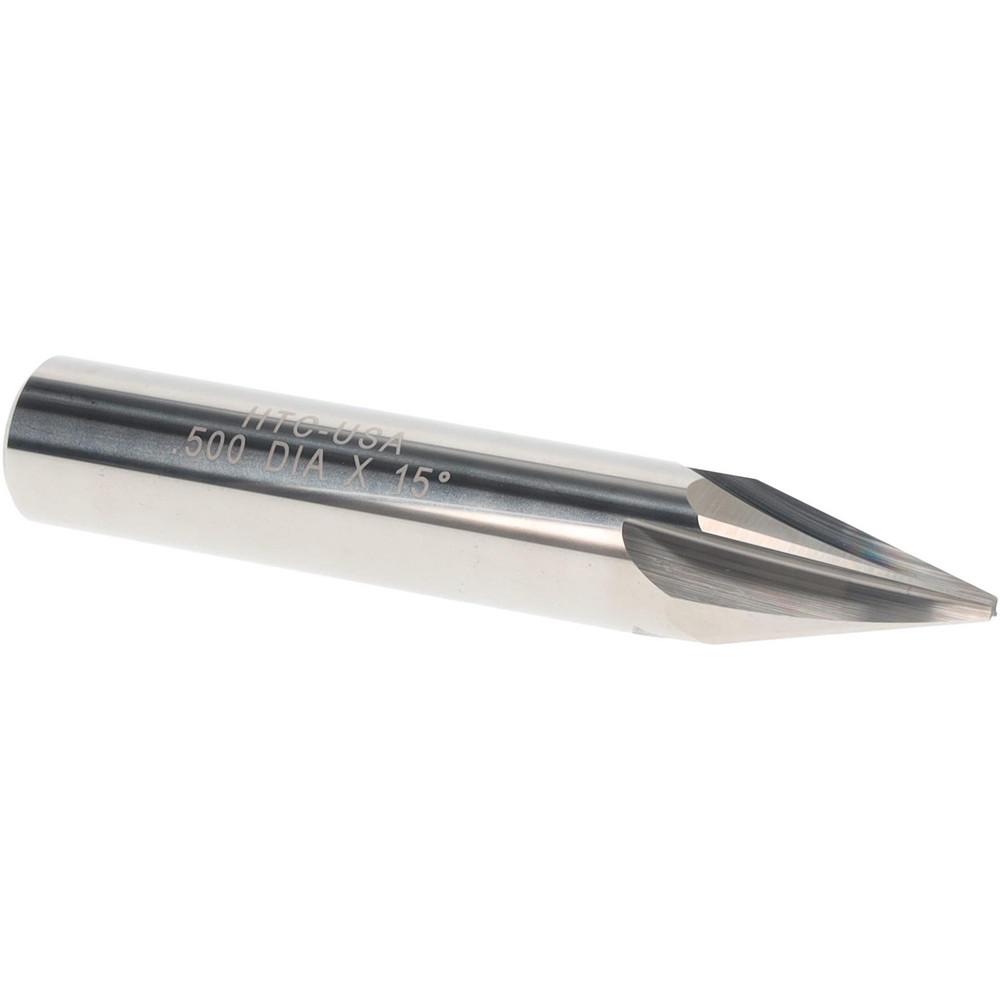 Harvey Tool Chamfer Mill: 1/4" Dia, 1/4" Shank Dia, 30 deg, 4 Flute, Solid Carbide, Single End - 833115