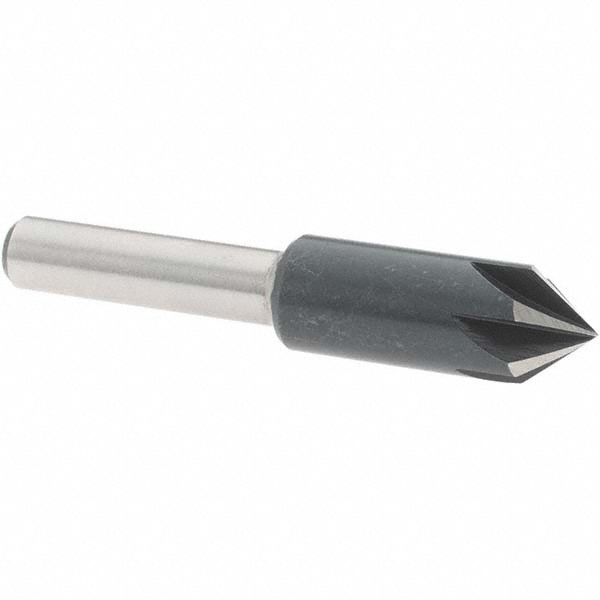 Value Collection Countersink: 3/8" Head Dia, 82.00 deg Included Angle, 6 Flute, High-Speed Steel, Right Hand Cut - 28627