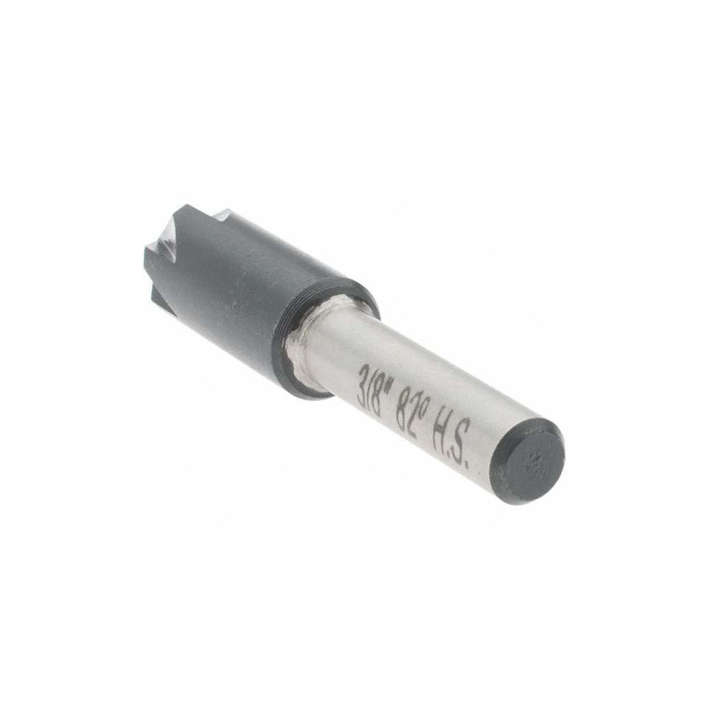 Value Collection Countersink: 3/8" Head Dia, 82.00 deg Included Angle, 6 Flute, High-Speed Steel, Right Hand Cut - 28627