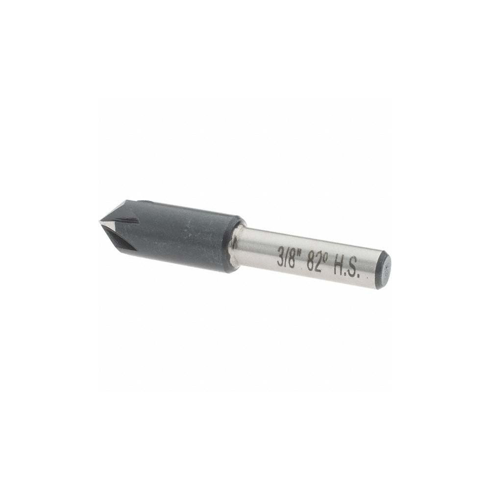Value Collection Countersink: 3/8" Head Dia, 82.00 deg Included Angle, 6 Flute, High-Speed Steel, Right Hand Cut - 28627