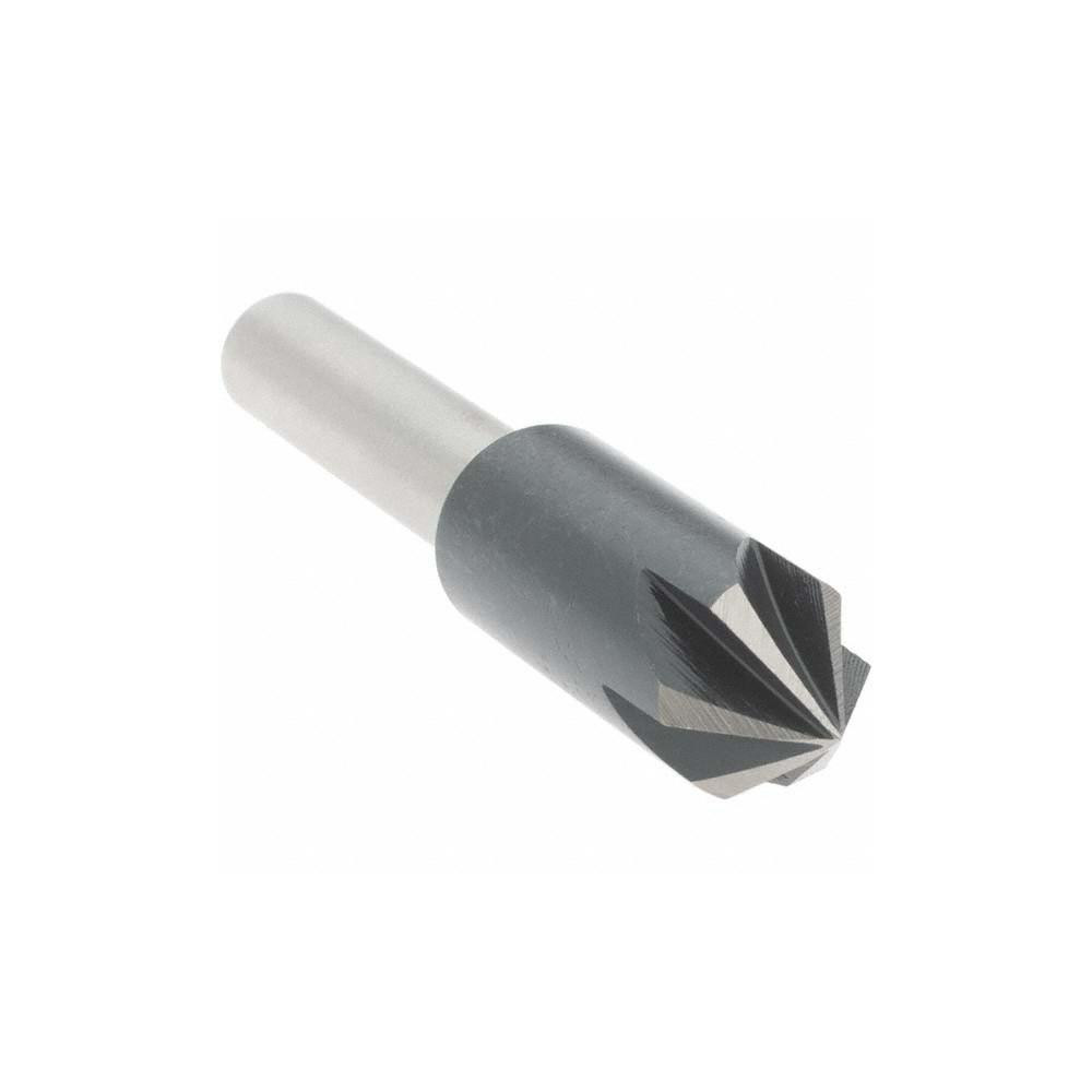 Value Collection Countersink: 3/8" Head Dia, 82.00 deg Included Angle, 6 Flute, High-Speed Steel, Right Hand Cut - 28627