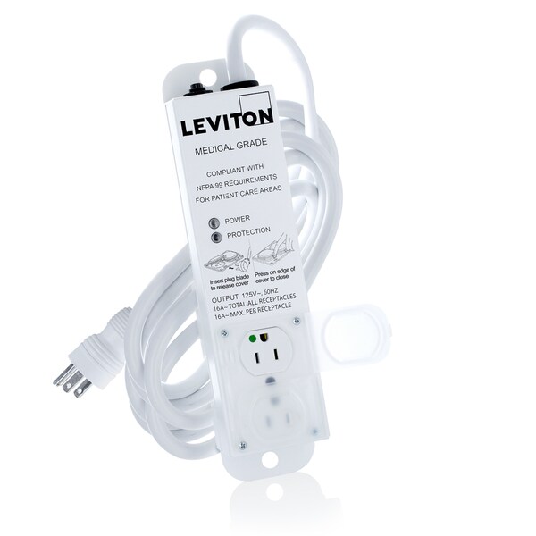 Leviton SURGE SUPPRESSERS WH MED PWR STRIP SURGE 2 REC 15' 15A - 5302M-1S5