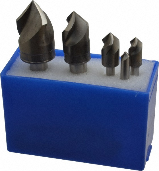 Keo Countersink Set: 5 Pc, 1/4 to 3/4" Head Dia, 6 Flute - 919-001-032