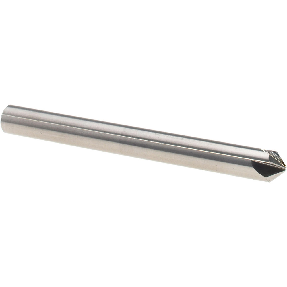 Titan USA Chamfer Mill: 1/4" Dia, 1/4" Shank Dia, 90 deg, 4 Flute, Solid Carbide, Single End - TC87747