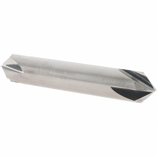 Made in USA Chamfer Mill: 1/2" Dia, 1/2" Shank Dia, 90 deg, 4 Flute, Solid Carbide, Double End - 64-1425