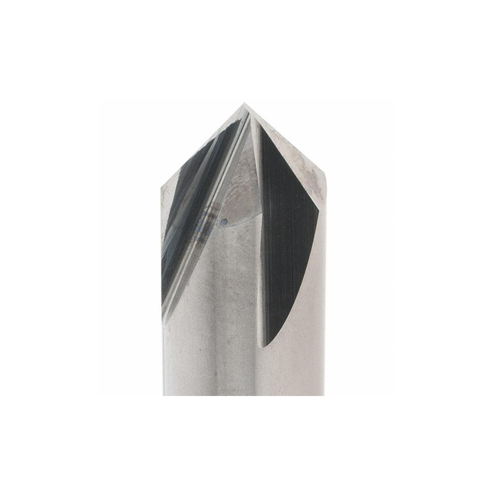 Made in USA Chamfer Mill: 1/2" Dia, 1/2" Shank Dia, 90 deg, 4 Flute, Solid Carbide, Double End - 64-1425