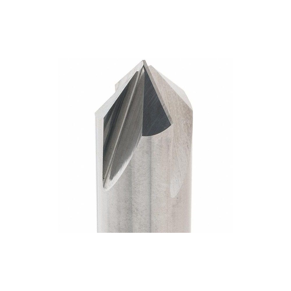 Made in USA Chamfer Mill: 1/2" Dia, 1/2" Shank Dia, 90 deg, 4 Flute, Solid Carbide, Double End - 64-1425