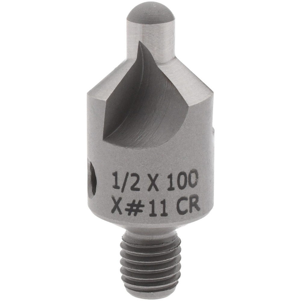 Made in USA 2-1/2" OAL, 1/2" Head Dia, 3 Flute, 100° Incl Angle, Integral Pilot, Adjustable Stop Countersink - 152-3-100-.1910