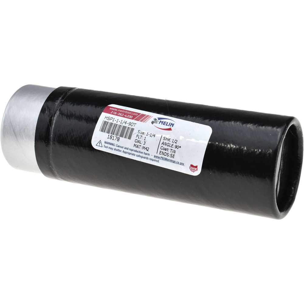 Melin Tool Countersink: 1-1/4" Head Dia, 90.00 deg Included Angle, 1 Flute, Cobalt Steel, Right Hand Cut - 18178