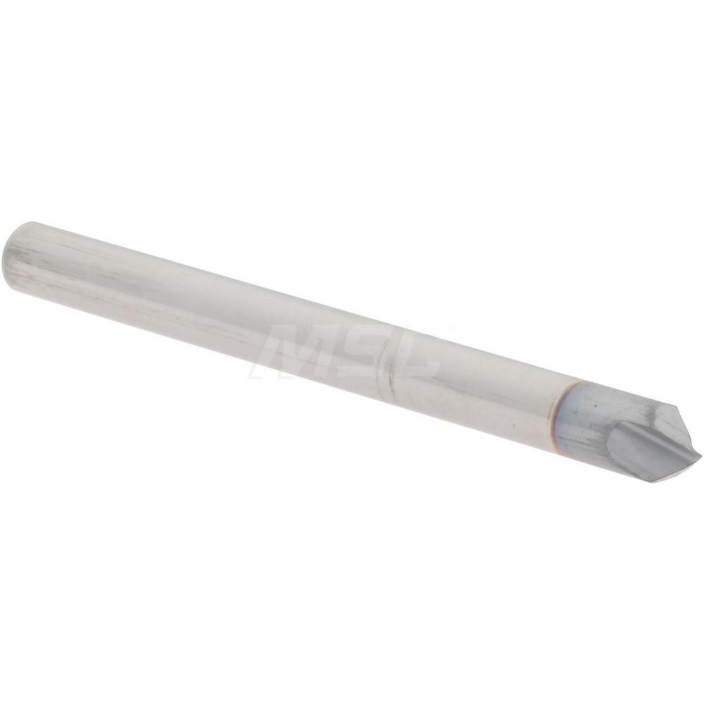 Accupro Chamfer Mill: 1/8" Dia, 1/8" Shank Dia, 90 deg, 2 Flute, Solid Carbide, Single End - 2500006