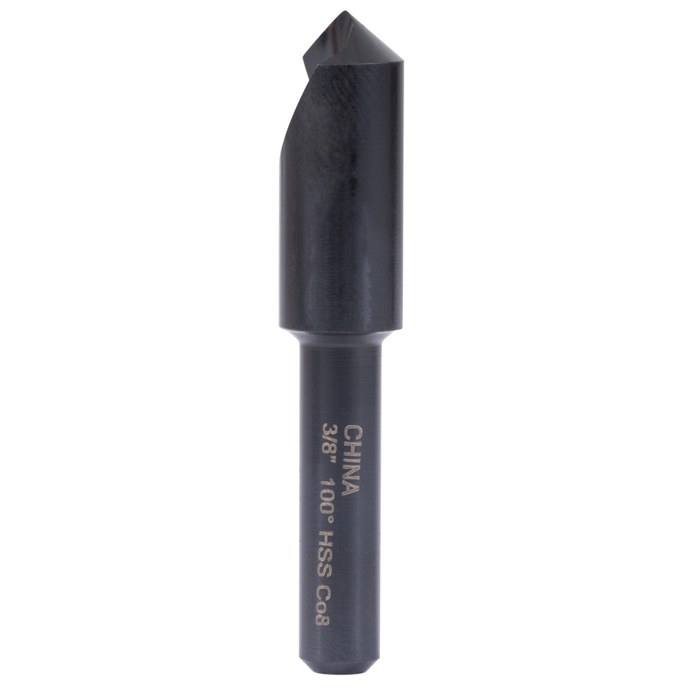 Hertel Countersink: 3/8" Head Dia, 100.00 deg Included Angle, 1 Flute, High-Speed Steel, Right Hand Cut - GX89339501