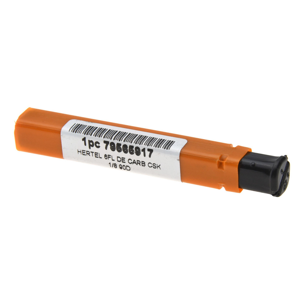Hertel Countersink: 1/8" Head Dia, 90.00 deg Included Angle, 6 Flute, Solid Carbide, Right Hand Cut - 336-201070