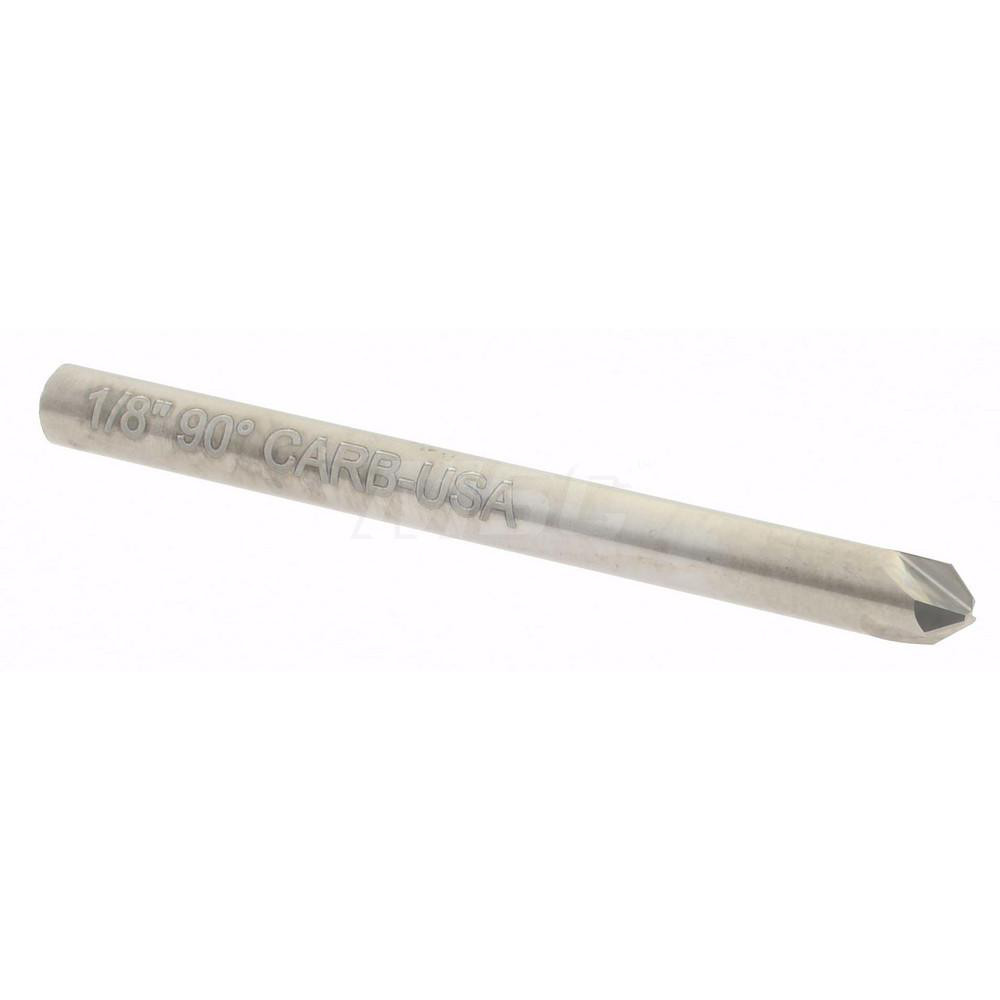 Hertel Countersink: 1/8" Head Dia, 90.00 deg Included Angle, 3 Flute, Solid Carbide, Right Hand Cut - 333-001070
