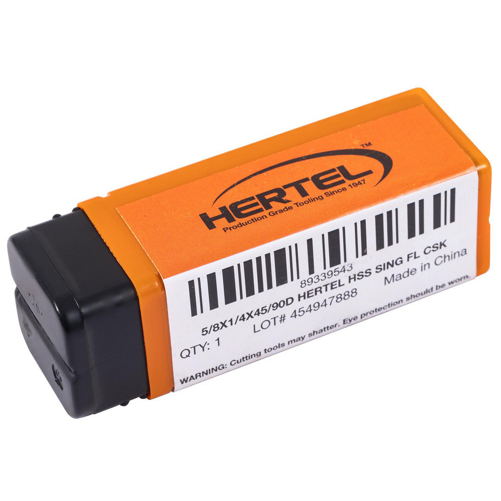 Hertel Countersink: 5/8" Head Dia, 90.00 deg Included Angle, 1 Flute, High-Speed Steel, Right Hand Cut - GX89339543