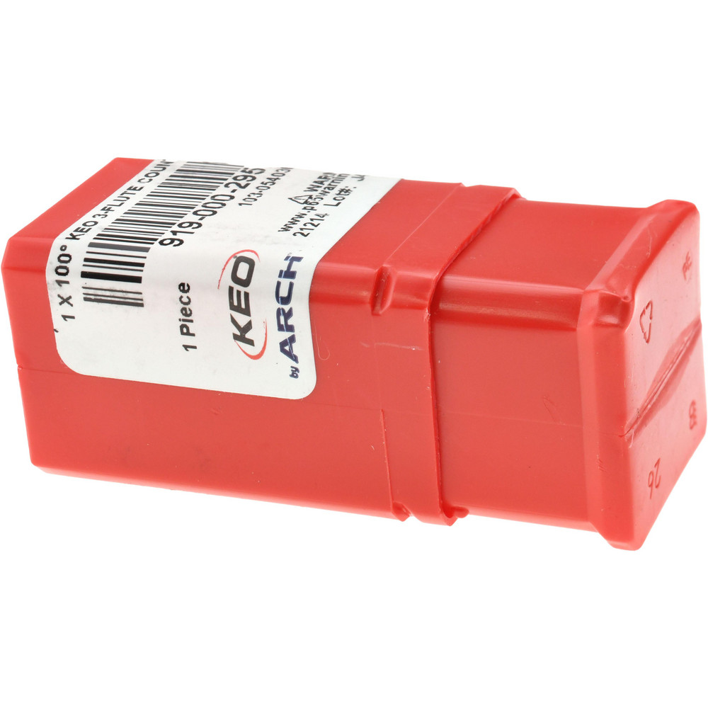 Keo Countersink: 1" Head Dia, 100.00 deg Included Angle, 3 Flute, Cobalt Steel, Right Hand Cut - 919-000-295