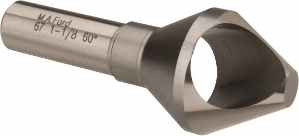 M.A. Ford® Countersink: 1-1/8" Head Dia, 60.00 deg Included Angle, 0 Flute, High-Speed Steel, Right Hand Cut - 67112501