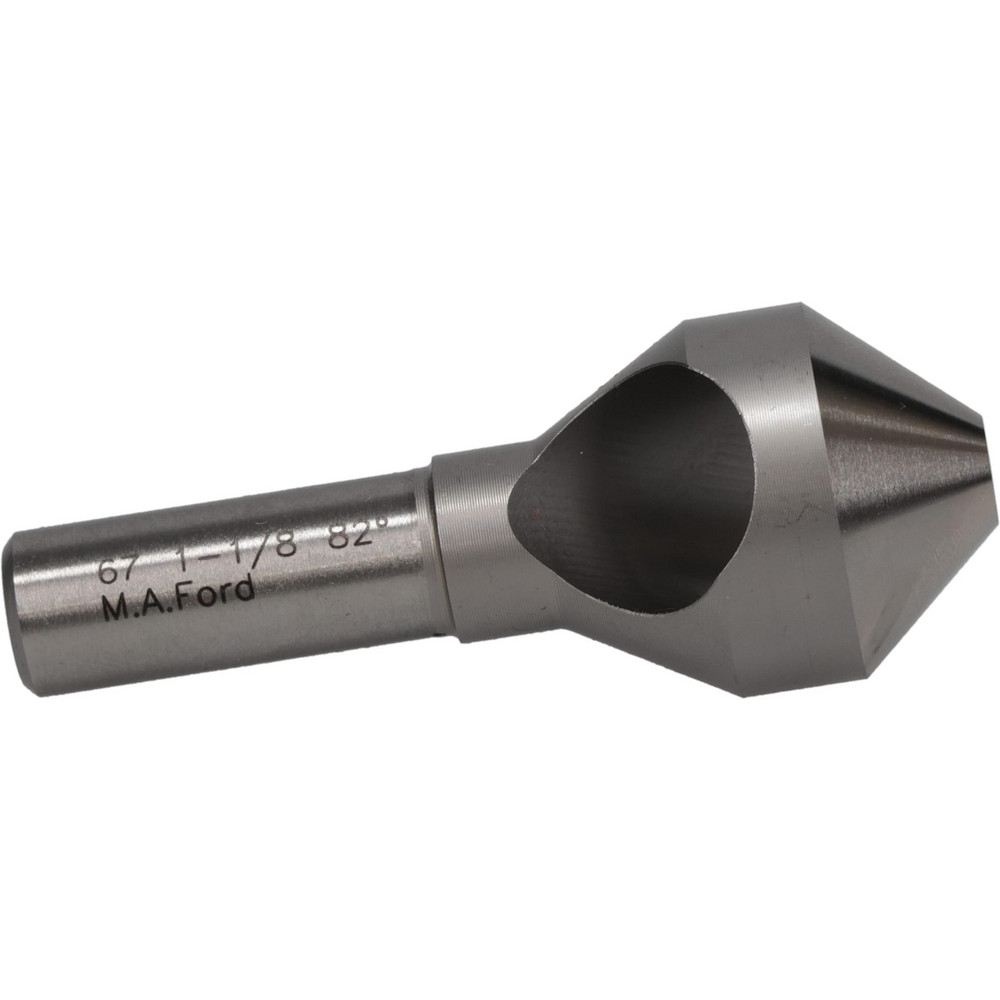 M.A. Ford® Countersink: 1-1/8" Head Dia, 60.00 deg Included Angle, 0 Flute, High-Speed Steel, Right Hand Cut - 67112501