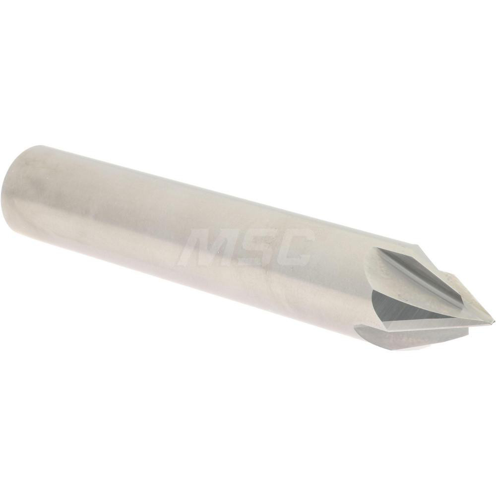Accupro Chamfer Mill: 1/2" Dia, 1/2" Shank Dia, 60 deg, 4 Flute, Solid Carbide, Single End - 2500091