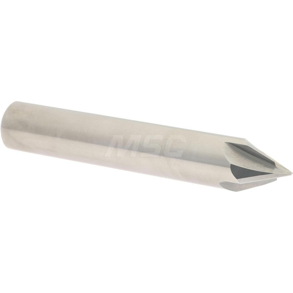 Accupro Chamfer Mill: 1/2" Dia, 1/2" Shank Dia, 60 deg, 4 Flute, Solid Carbide, Single End - 2500091