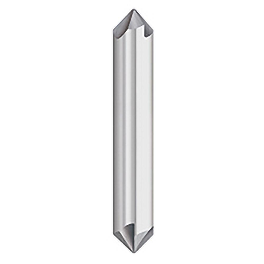 Titan USA Chamfer Mill: 1/4" Dia, 1/4" Shank Dia, 100 deg, 4 Flute, Solid Carbide, Double End - TC88080