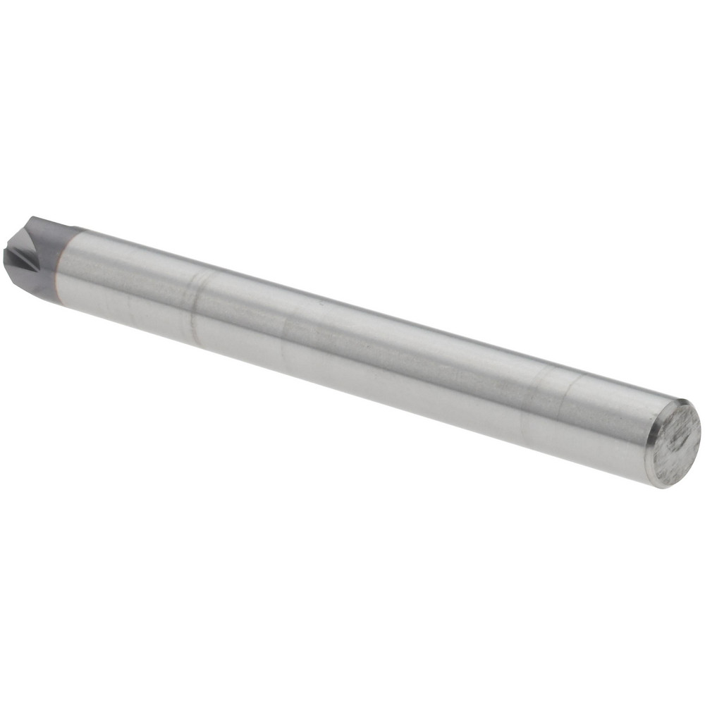 Titan USA Chamfer Mill: 1/4" Dia, 1/4" Shank Dia, 90 deg, 4 Flute, Solid Carbide, Single End - TC87807