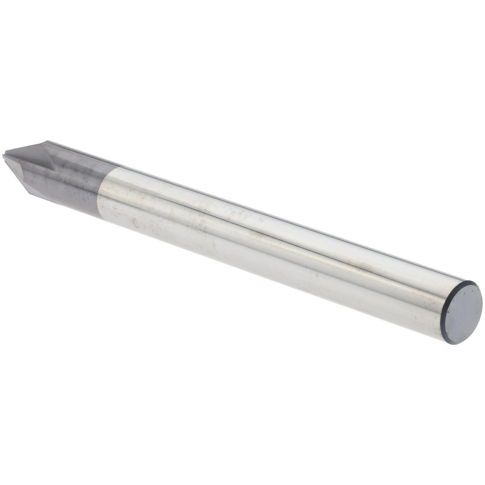 Harvey Tool Chamfer Mill: 1/4" Dia, 1/4" Shank Dia, 50 deg, 4 Flute, Solid Carbide, Single End - 876425-C3
