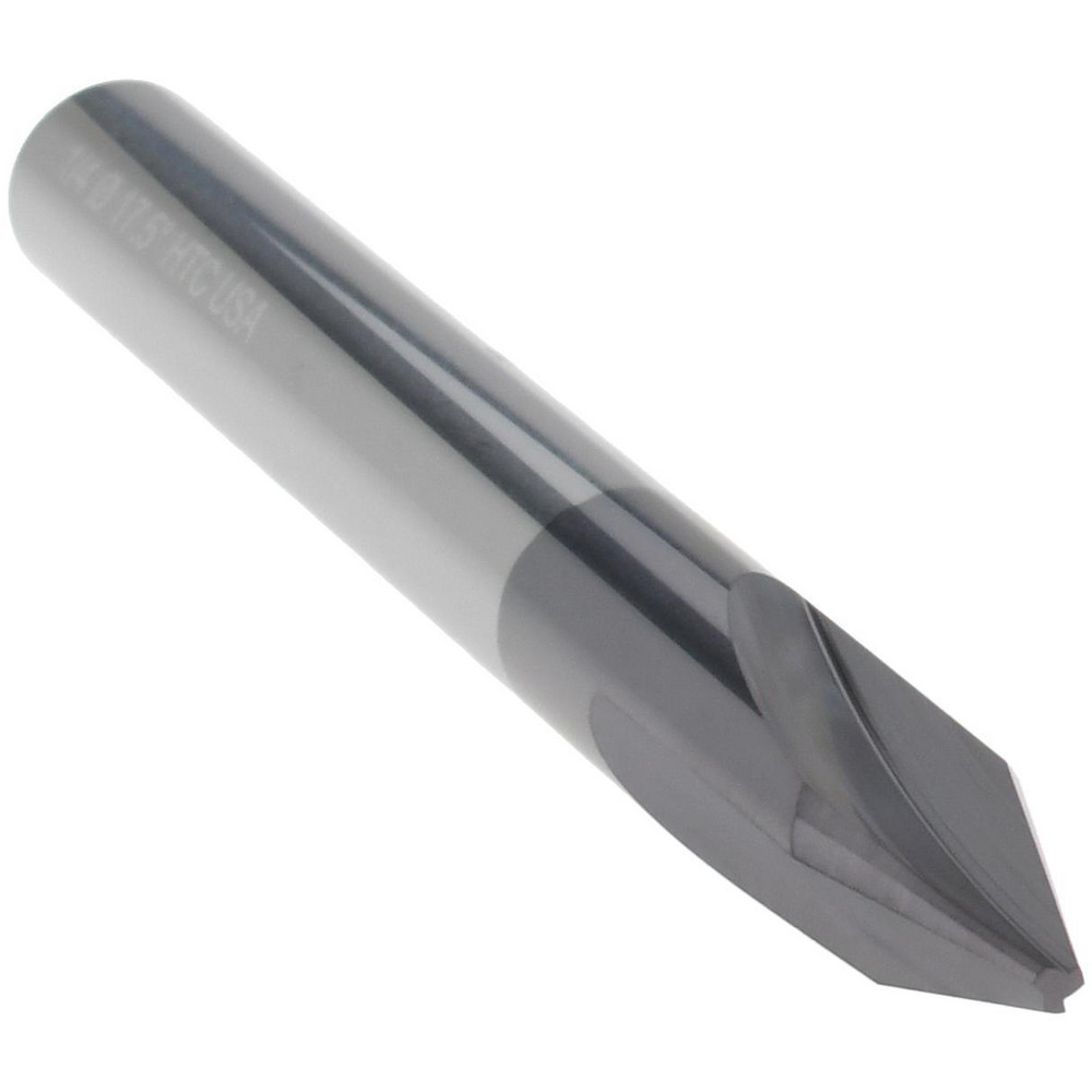 Harvey Tool Chamfer Mill: 1/4" Dia, 1/4" Shank Dia, 35 deg, 3 Flute, Solid Carbide, Single End - 18518-C3