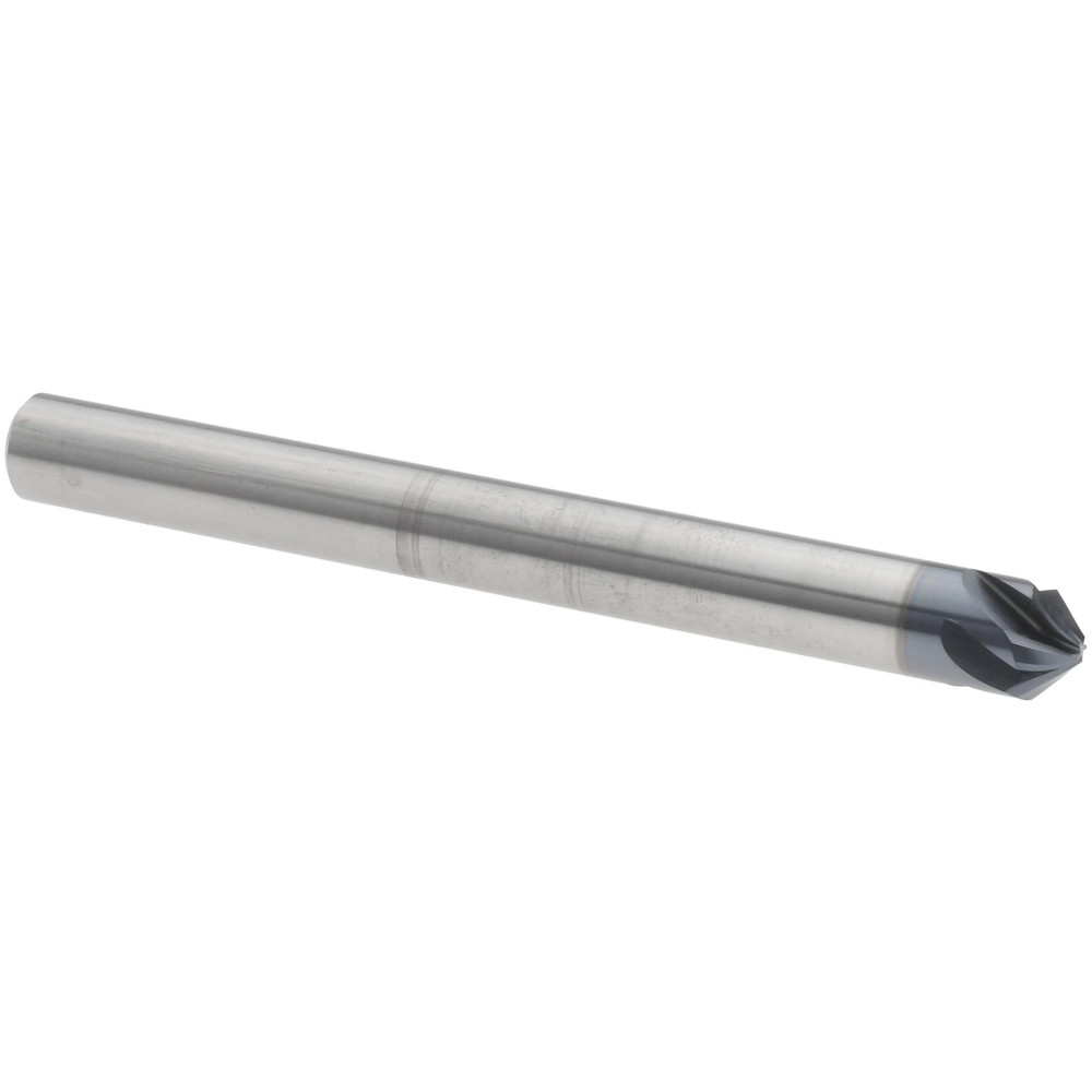 Harvey Tool Chamfer Mill: 1/4" Dia, 1/4" Shank Dia, 35 deg, 3 Flute, Solid Carbide, Single End - 18518-C3
