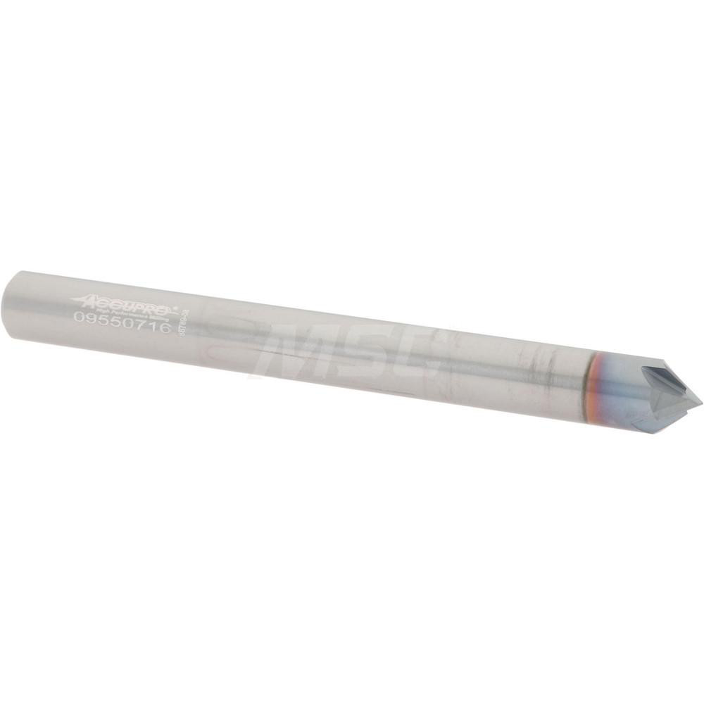 Accupro Chamfer Mill: 3/8" Dia, 3/8" Shank Dia, 90 deg, 2 Flute, Solid Carbide, Single End - 2500070
